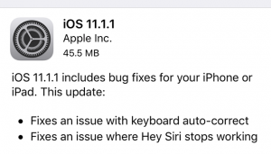 آبل ترسل تحديث iOS 11.1.1 لإصلاح بعض المشاكل