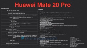 تسريب جميع مواصفات هاتف هواوي القادم Mate 20 تسريب جميع مواصفات هاتف هواوي القادم Mate 20