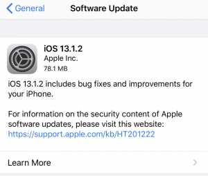 آبل ترسل تحديث iOS 13.1.2 الثالث خلال اسبوع واحد