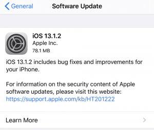 آبل ترسل تحديث iOS 13.1.2 الثالث خلال اسبوع واحد آبل ترسل تحديث iOS 13.1.2 الثالث خلال اسبوع واحد